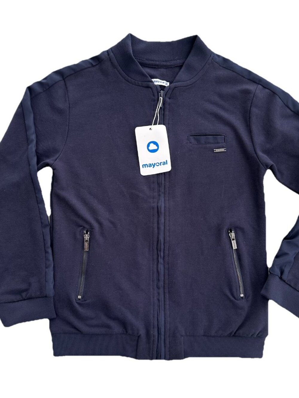 Mayoral Kids Full Zip Knit Jacket 9 Navy Blue Cotton NWT